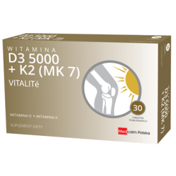 Witamina D3 5000 + K2 (MK 7) Vitalite, 30 sztuk, tabletki